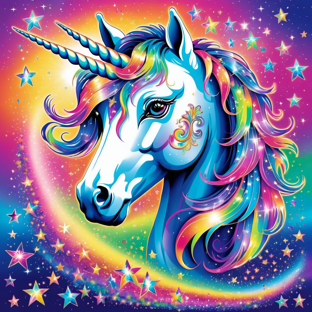 Surreal Unicorn in Rainbow Wonderland