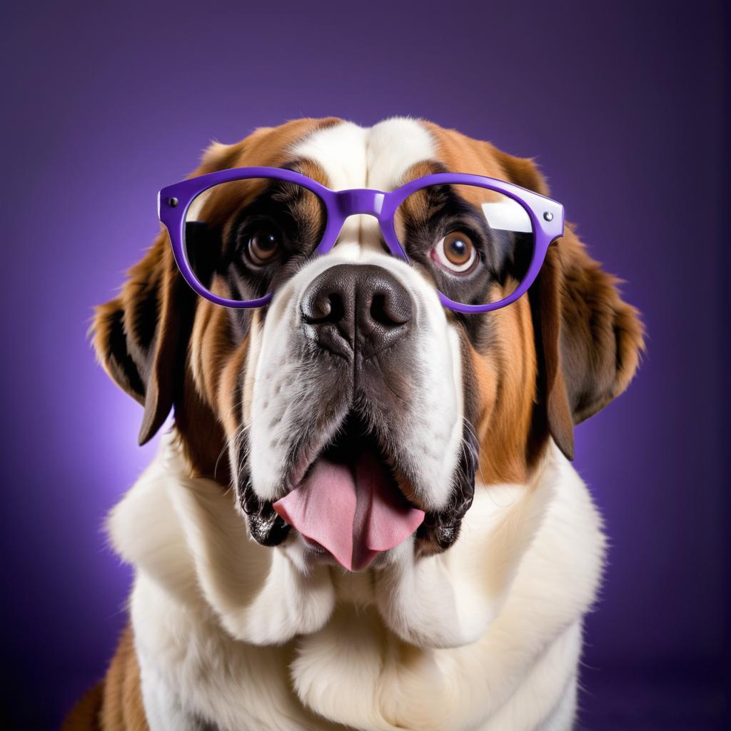 Exaggerated Saint Bernard in Studio Fun