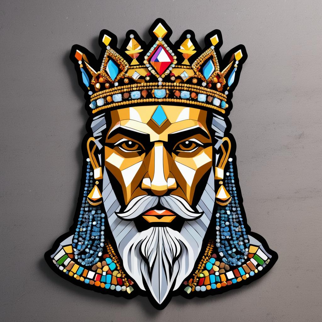 Majestic King Portrait in Stone Design