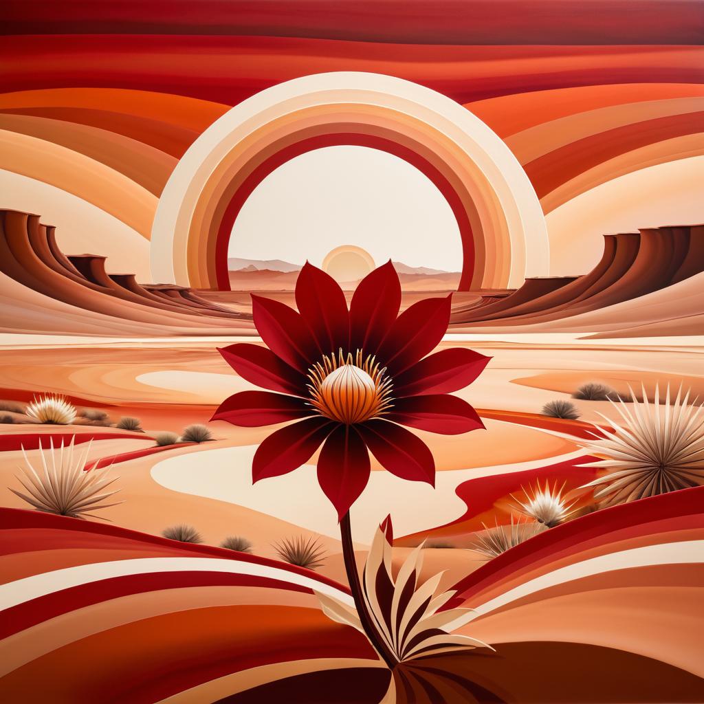 Dreamlike Desert Blooms in O'Keeffe Style