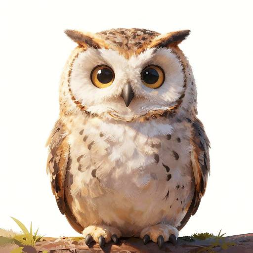 Whimsical Plump Owl with Charm