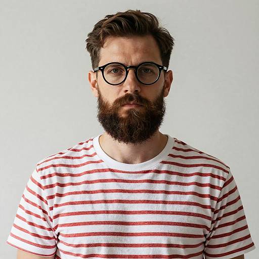 Minimalist Bearded Soldier Logo Design