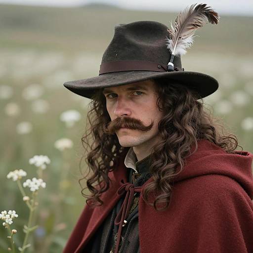 Mystical Man in a Flower Field