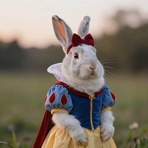 Rabbit Dressed as Snow White Costume