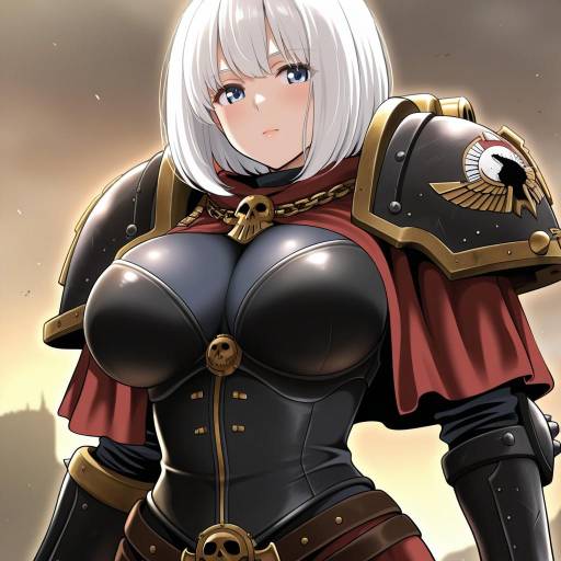 Illustration of Adepta sororitas, warhammer 40k in the style of Ikari manatsu