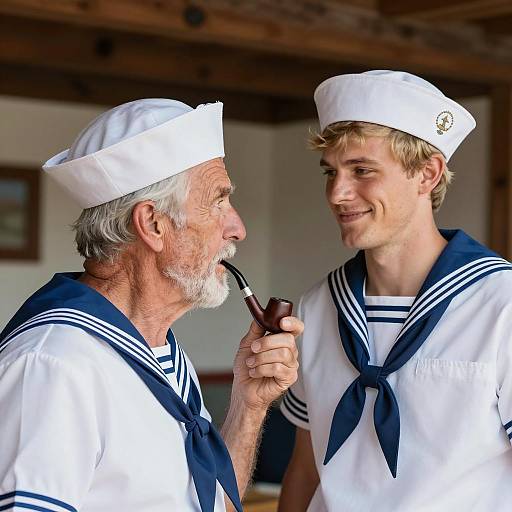 Intense Connection Between Two Sailors
