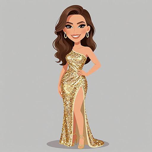 Glamorous Woman in Sequined Gown