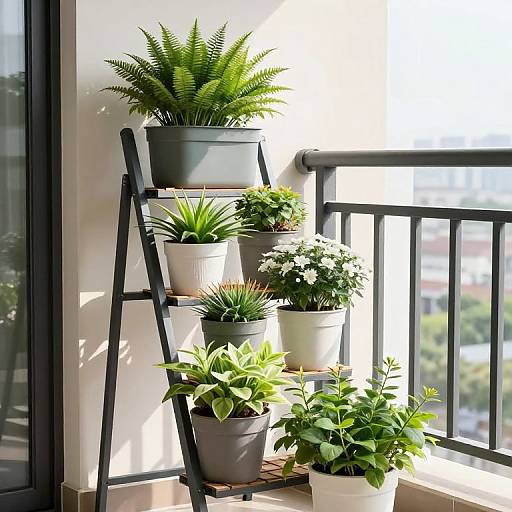 Photorealistic Balcony Flower Pot Design