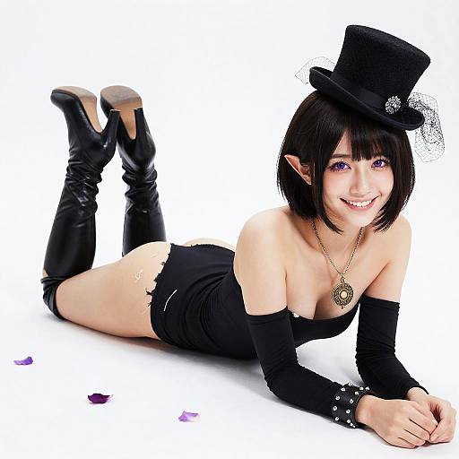 Smirking Elf in Torn Bodysuit