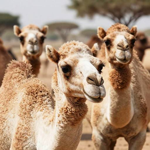 Close-Up of Camels' Faces