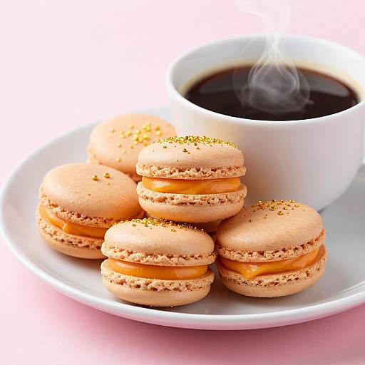 Elegant Macarons and Coffee Delight