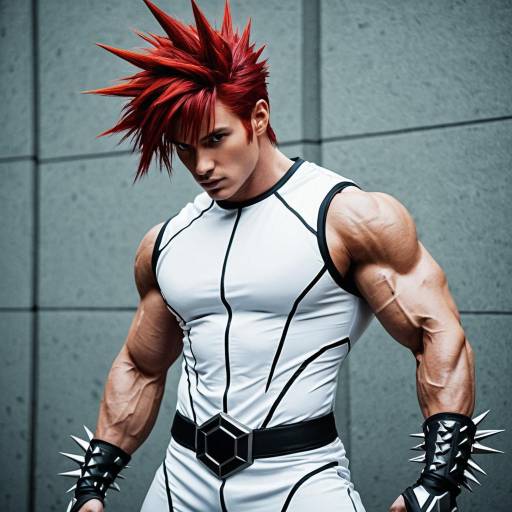 Epic Crono Cosplay with Spiked Red Hair