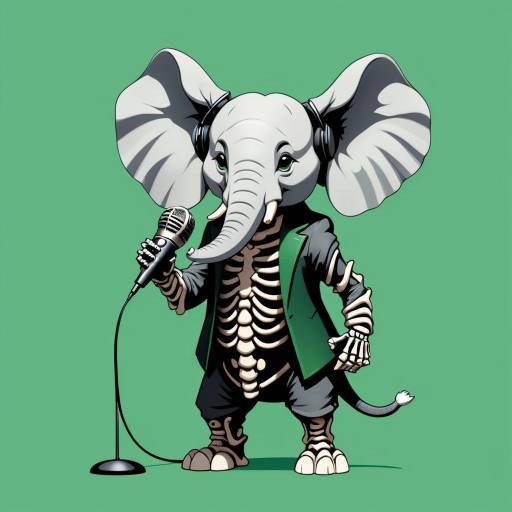 Anthropomorphic Elephant Holding Microphone Anthropomorphic Elephant Holding Microphone