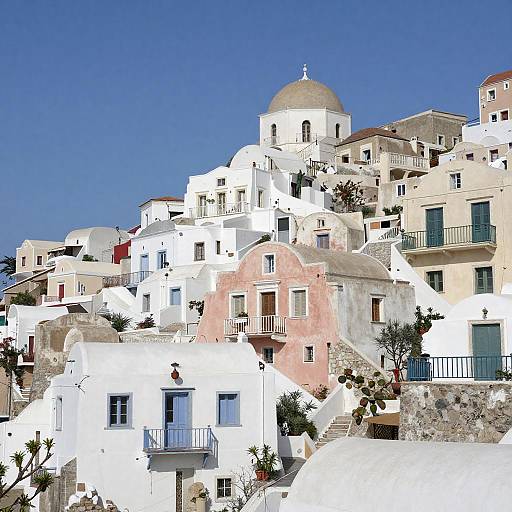Charming Mediterranean Village Under Sunlight