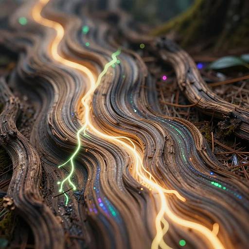 Mystical Glowing Wood Texture