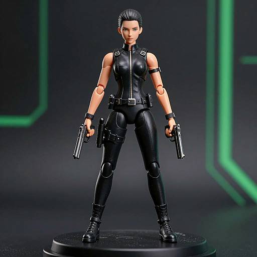 Dynamic Female Action Figure Portrait
