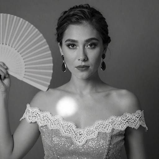 Elegant Black-and-White Portrait of a Woman