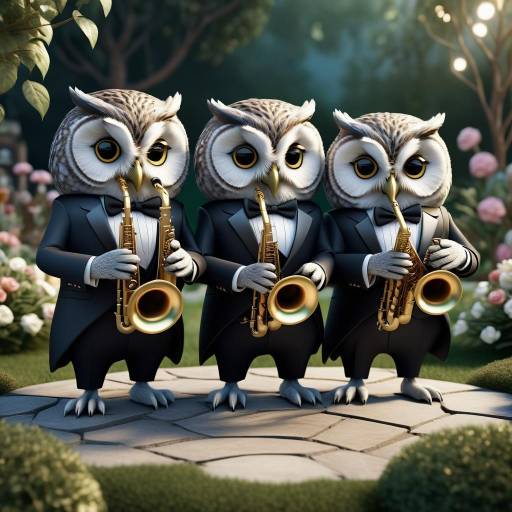 Owls Rock Band in Garden Stage Owls Rock Band in Garden Stage
