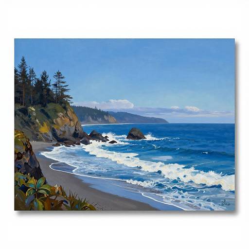 Oregon Coastal Blue Artwork