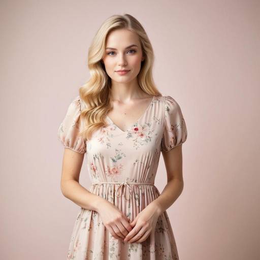 Blonde Woman in Floral Dress