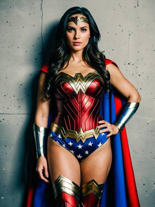 Sizzling Superheroine in Wonder Woman Costume