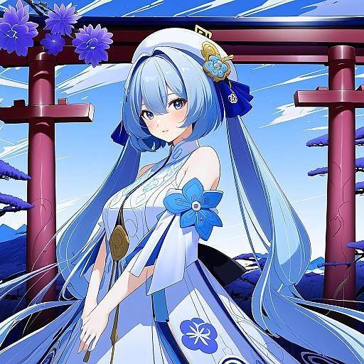 Illustration of Griseo, honkai (series) in the style of Torii sumi