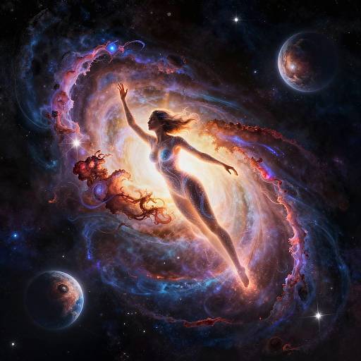 Cosmic Entity in Starry Galaxy