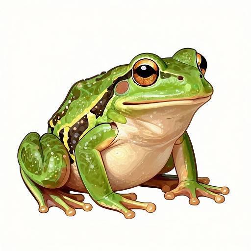 Detailed Educational Frog Illustration