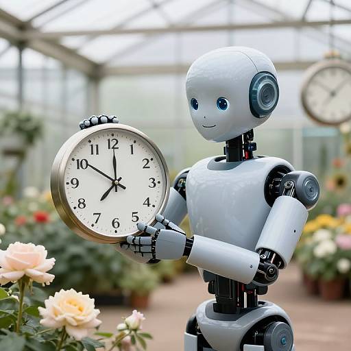 Robot Tending Sentient Clocks