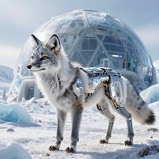 Futuristic Techno-Arctic Tundra Scene