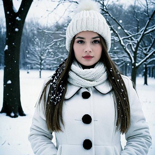 Elegant Winter Portrait of Snowman Lady