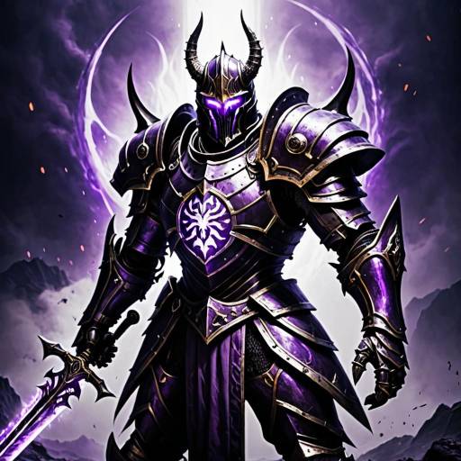Dark Fantasy Knight in Purple Armor