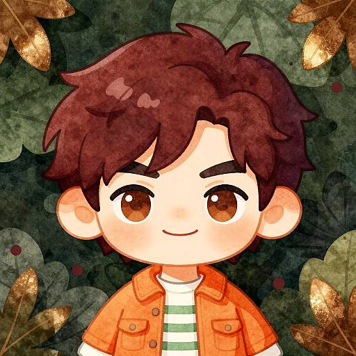 Watercolor Chibi Character with Bold Style