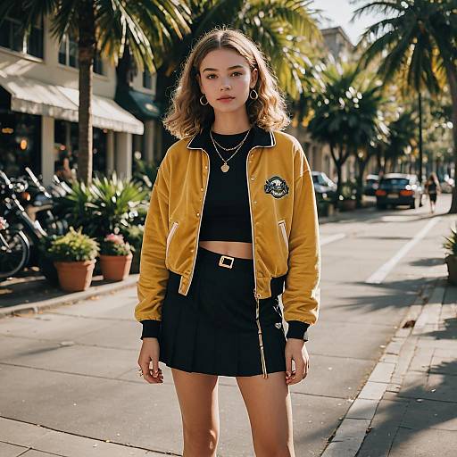 Trendy Teenage Girl in Street Style Outfit