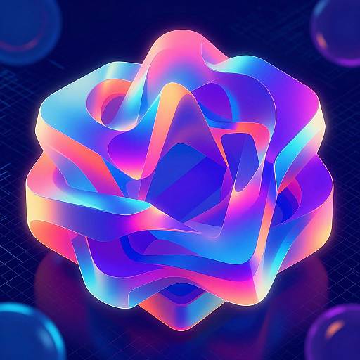 Futuristic Neon 3D Geometric Patterns