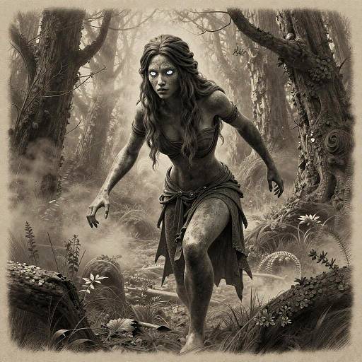 3D Spectral Huntress in Ancient Forest