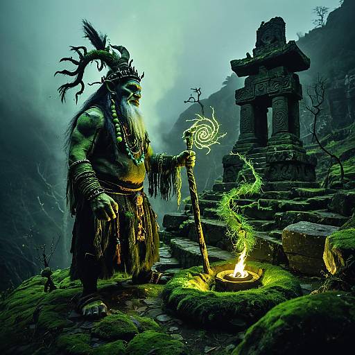 Troll Shaman Casting Moss Spiral