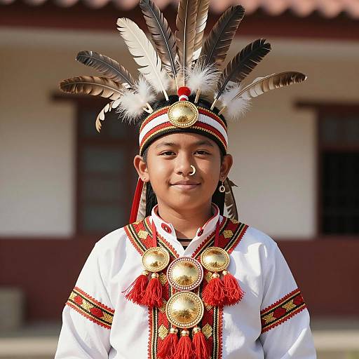 Traditional Filipino Boy in Ethnic Costume