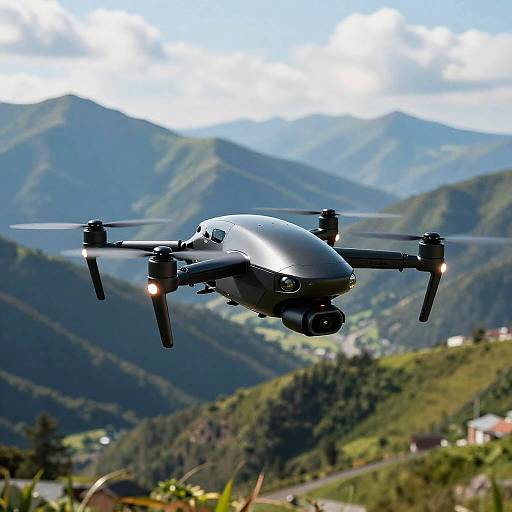 Futuristic Retro Car Drone Hovering