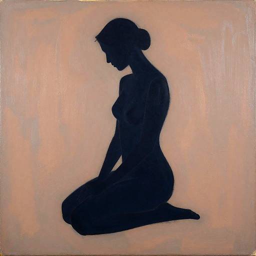 Abstract Silhouette of Kneeling Woman