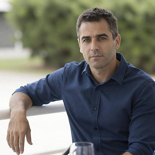 Serious Man in Bright Outdoor Setting