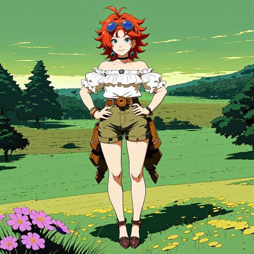 Serene Girl in Meadow Inspired by Chrono Trigger
