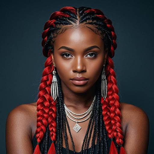Stunning Knotless Braids in Red
