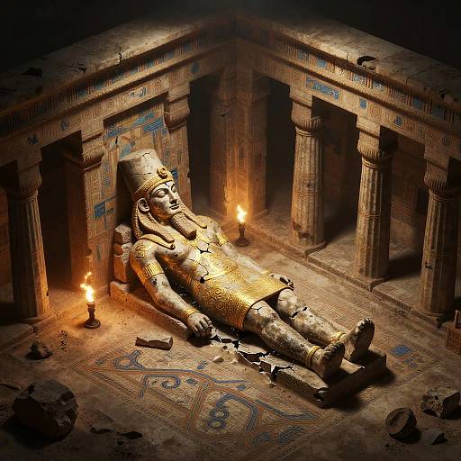 Isometric Ancient Persian Temple with Guardian