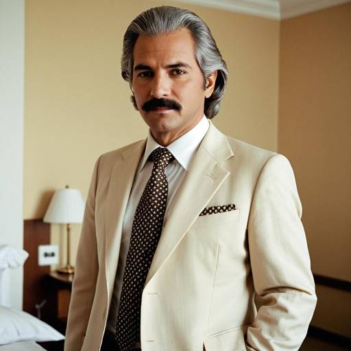 Man in Classic 1970s Beige Suit