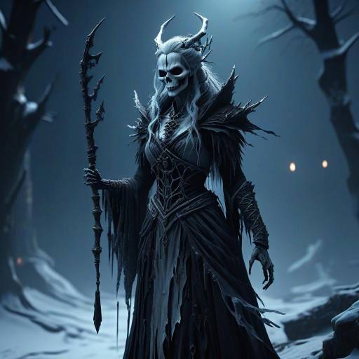Cursed Banshee in Snowy Night Scene