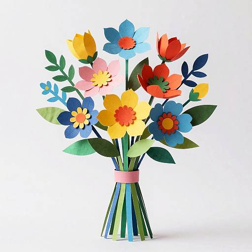 Hyperrealistic Paper Mache Flower Bouquet