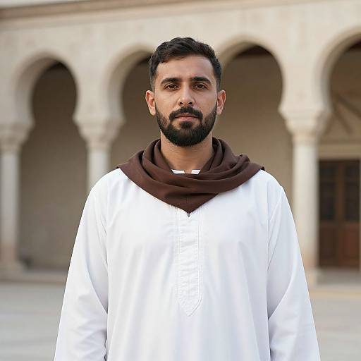 Bearded Man in Robes by Arches