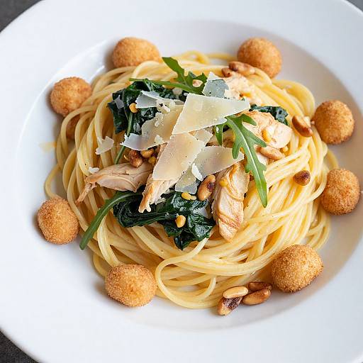 Golden Crouton Pasta Elegance