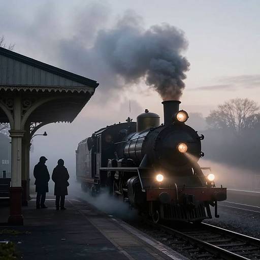 Mystical Steam Train at Twilight Station
